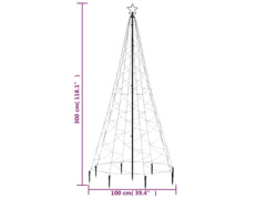  Vánoční stromek s kovovým sloupkem 500 LED modrý 3 m