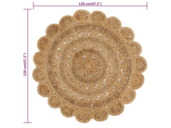  Kusový koberec ručně pletený juta 120 cm kulatý
