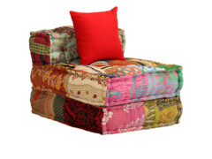  3místný modulární pouf patchwork textil