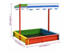 Pískoviště s nastavitelnou stříškou jedle vícebarevné UV 50