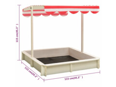  Pískoviště s nastavitelnou stříškou jedle bílé a červené UV 50
