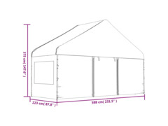  Altán se střechou bílý 5,88 x 2,23 x 3,75 m polyethylen