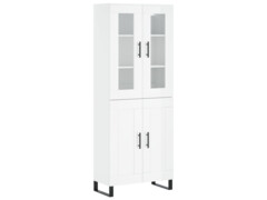  Skříň highboard lesklá bílá 69,5 x 34 x 180 cm kompozitní dřevo