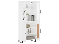  Skříň highboard lesklá bílá 69,5 x 34 x 180 cm kompozitní dřevo