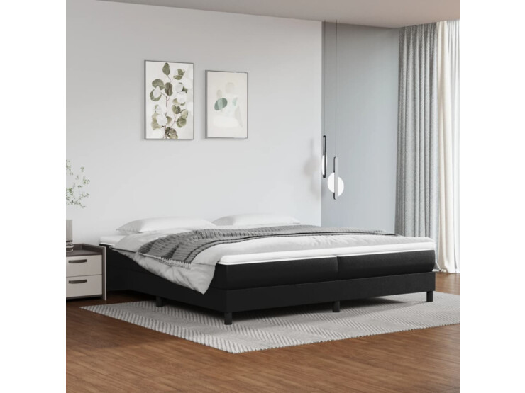  Box spring postel černá 200 x 200 cm umělá kůže