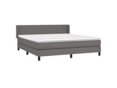  Box spring postel s matrací šedá 180x200 cm umělá kůže