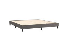  Box spring postel s matrací šedá 180x200 cm umělá kůže