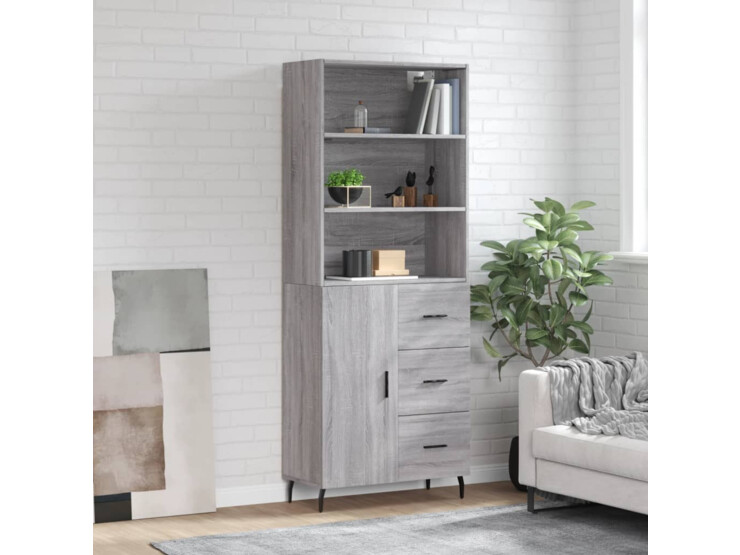  Skříň highboard šedá sonoma 69,5 x 34 x 180 cm kompozitní dřevo