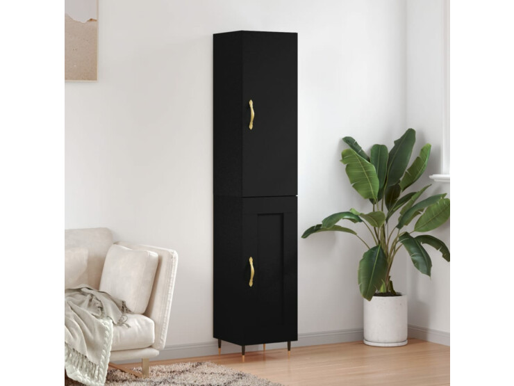  Skříň highboard černá 34,5 x 34 x 180 cm kompozitní dřevo