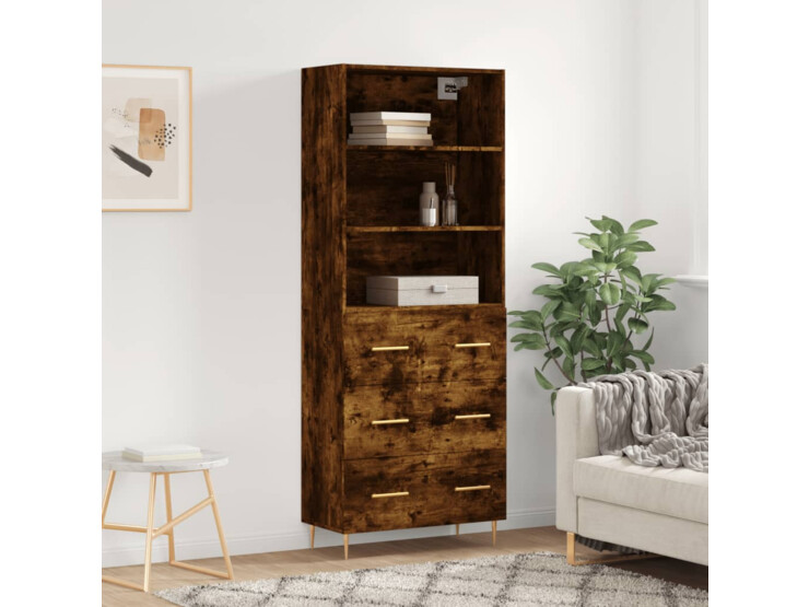  Skříň highboard kouřový dub 69,5 x 34 x 180 cm kompozitní dřevo