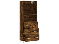  Skříň highboard kouřový dub 69,5 x 34 x 180 cm kompozitní dřevo