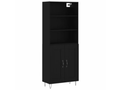  Skříň highboard černá 69,5 x 34 x 180 cm kompozitní dřevo