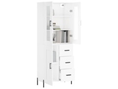  Skříň highboard bílá 69,5 x 34 x 180 cm kompozitní dřevo