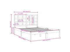  Rám postele bílý masivní dřevo 150 x 200 cm King Size