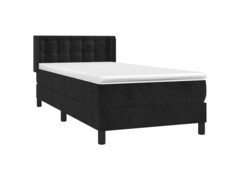  Box spring postel s matrací černá 90x190 cm samet