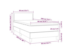  Box spring postel s matrací černá 90x200 cm umělá kůže