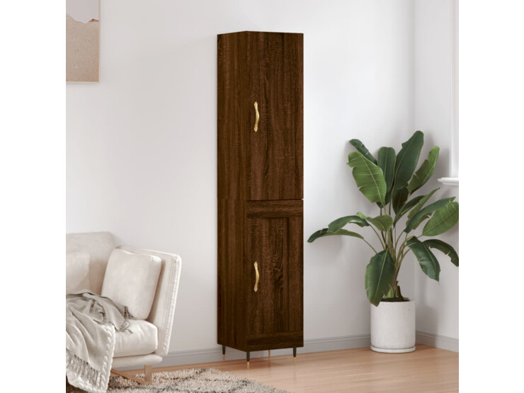  Skříň highboard hnědý dub 34,5 x 34 x 180 cm kompozitní dřevo