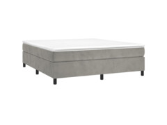  Box spring postel světle šedá 160 x 200 cm samet