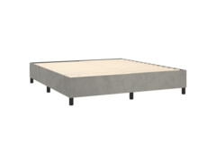  Box spring postel světle šedá 160 x 200 cm samet