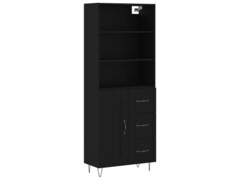  Skříň highboard černá 69,5 x 34 x 180 cm kompozitní dřevo