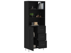  Skříň highboard černá 69,5 x 34 x 180 cm kompozitní dřevo