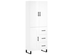  Skříň highboard lesklá bílá 69,5 x 34 x 180 cm kompozitní dřevo