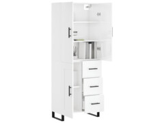  Skříň highboard lesklá bílá 69,5 x 34 x 180 cm kompozitní dřevo