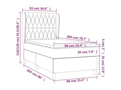  Box spring postel s matrací tmavě zelená 90x200 cm samet