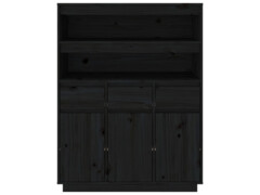  Skříň highboard černá 89x40x116,5 cm masivní borové dřevo