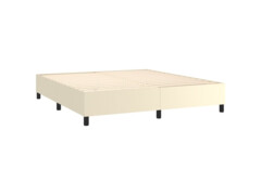  Box spring postel s matrací krémová 160x200 cm umělá kůže