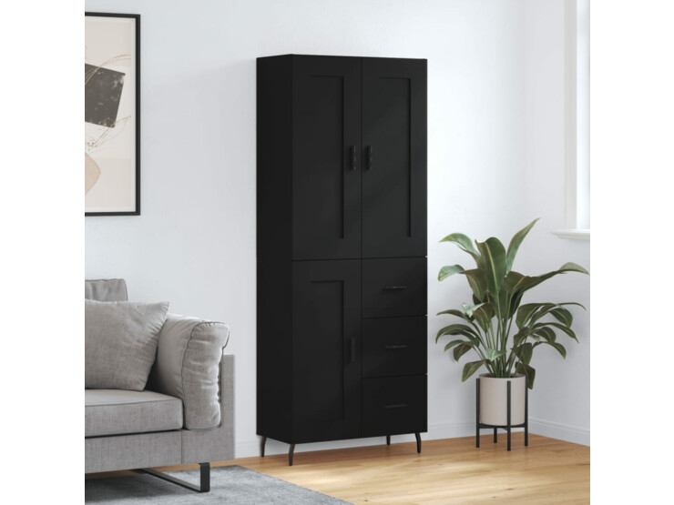  Skříň highboard černá 69,5 x 34 x 180 cm kompozitní dřevo