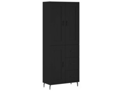  Skříň highboard černá 69,5 x 34 x 180 cm kompozitní dřevo