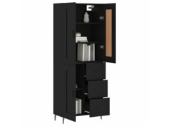  Skříň highboard černá 69,5 x 34 x 180 cm kompozitní dřevo