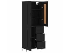  Skříň highboard černá 69,5 x 34 x 180 cm kompozitní dřevo