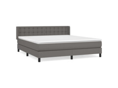  Box spring postel s matrací šedá 180x200 cm umělá kůže