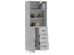  Skříň highboard betonově šedá 69,5x34x180 cm kompozitní dřevo