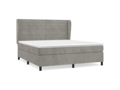  Box spring postel s matrací světle šedá 160x200 cm samet