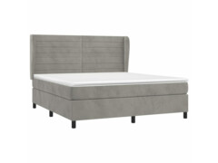  Box spring postel s matrací světle šedá 160x200 cm samet