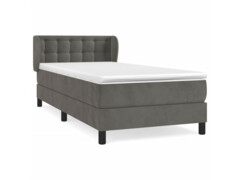  Box spring postel s matrací tmavě šedá 80 x 200 cm samet