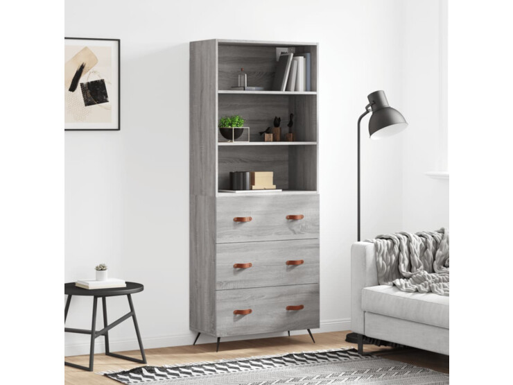  Skříň highboard šedá sonoma 69,5 x 34 x 180 cm kompozitní dřevo