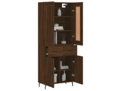  Skříň highboard hnědý dub 69,5 x 34 x 180 cm kompozitní dřevo