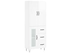  Skříň highboard lesklá bílá 69,5 x 34 x 180 cm kompozitní dřevo