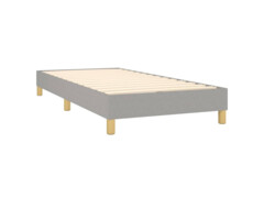  Box spring postel s matrací a LED světle šedá 90x190 cm textil