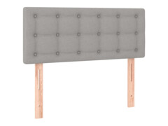  Box spring postel s matrací a LED světle šedá 90x190 cm textil