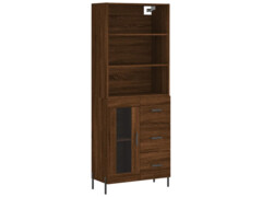  Skříň highboard hnědý dub 69,5 x 34 x 180 cm kompozitní dřevo