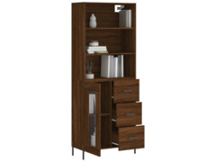  Skříň highboard hnědý dub 69,5 x 34 x 180 cm kompozitní dřevo