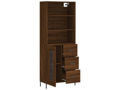  Skříň highboard hnědý dub 69,5 x 34 x 180 cm kompozitní dřevo