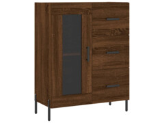  Skříň highboard hnědý dub 69,5 x 34 x 180 cm kompozitní dřevo