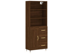  Skříň highboard hnědý dub 69,5 x 34 x 180 cm kompozitní dřevo