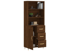  Skříň highboard hnědý dub 69,5 x 34 x 180 cm kompozitní dřevo